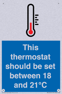 This thermostat should be set between 18 and 21°C
